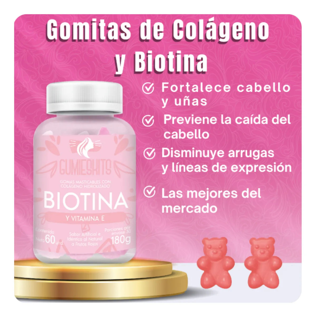 Gomitas Biotina + Vitamina E – Cabello, Uñas y Piel